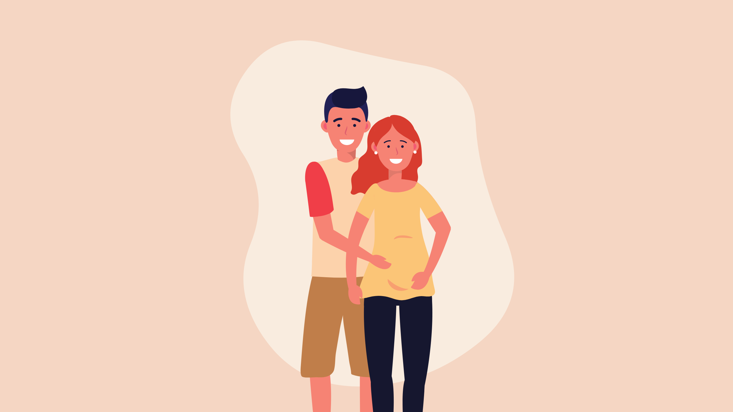 Get pregnant with low AMH: Happy pregnant couple animation