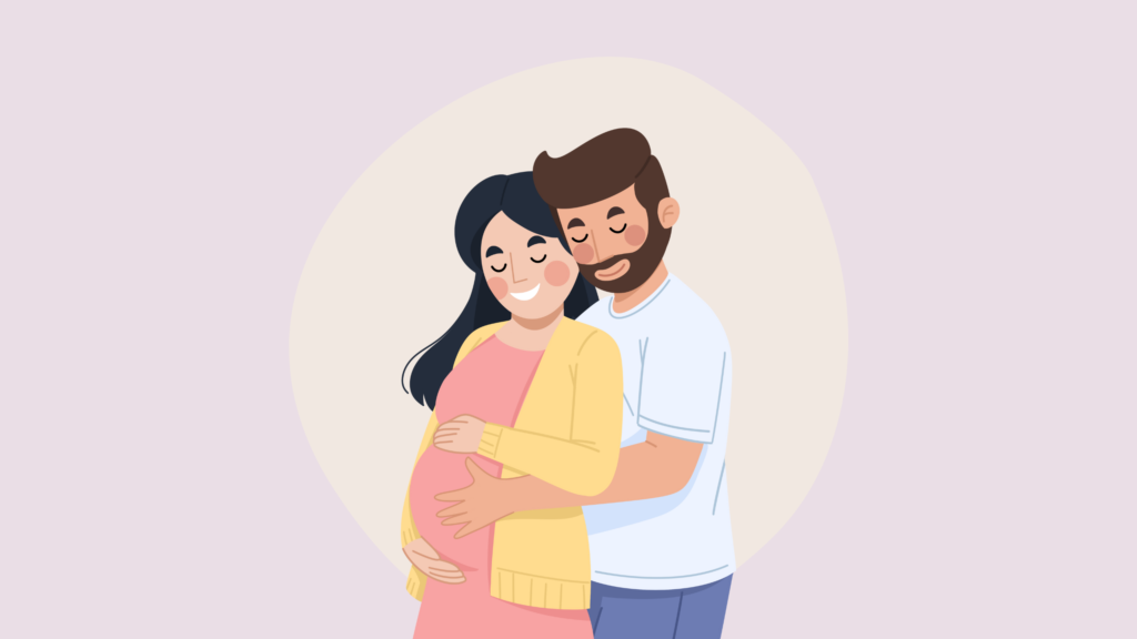 Optimize Your Fertility: Pregnant couple animation.