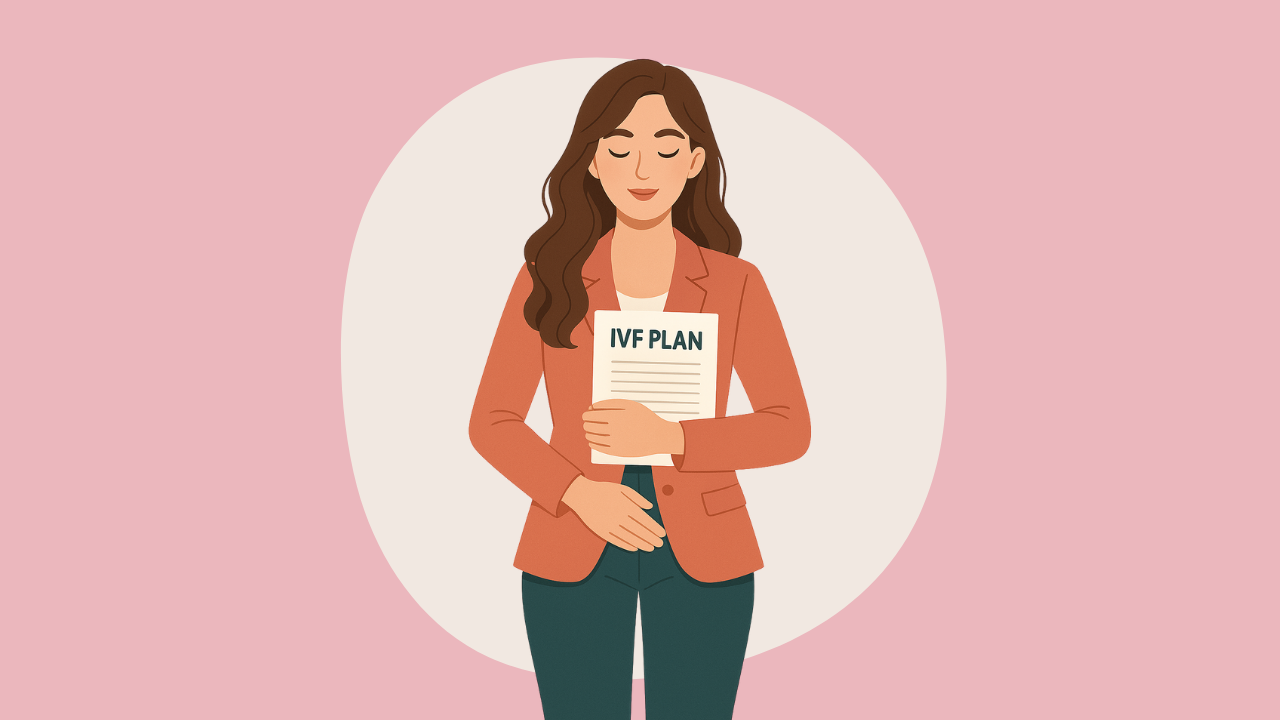 Woman holding her IVF plan while preparing for a successful fertility treatment.