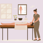 Woman relaxing during fertility acupuncture treatment to support hormone balance and natural conception.