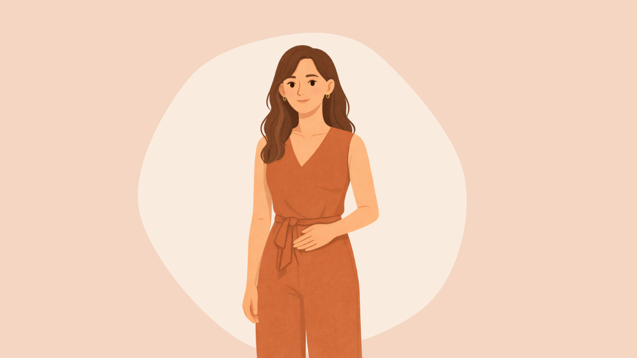 Nervous System and Fertility: A woman standing or seated upright, relaxed, grounded, and steady.