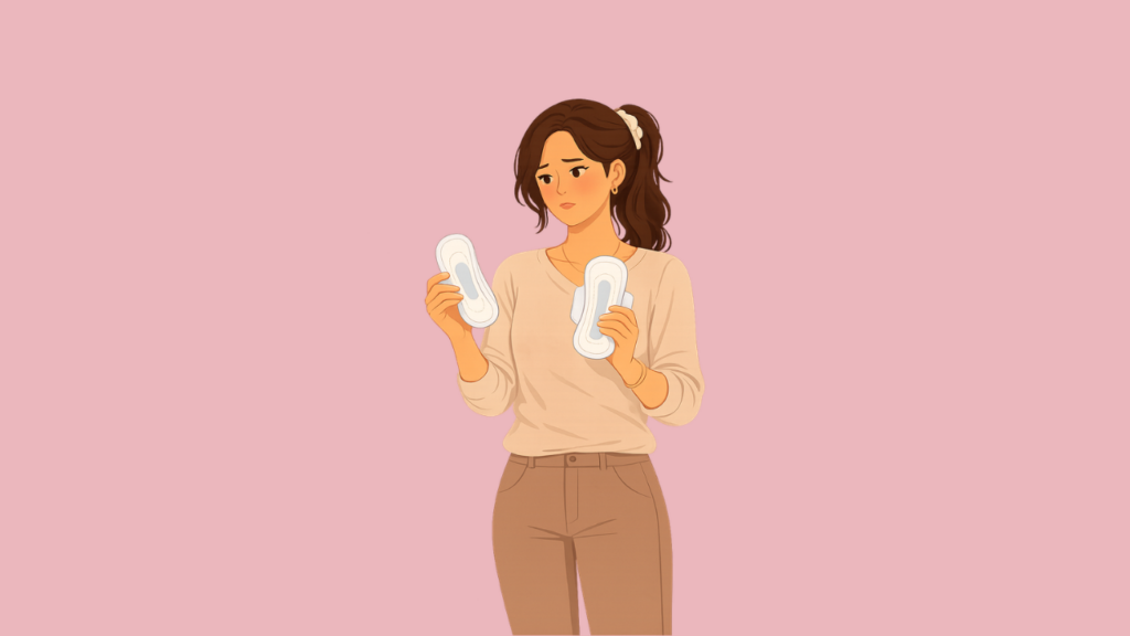 Woman concerned about brown spotting before her period while trying to conceive