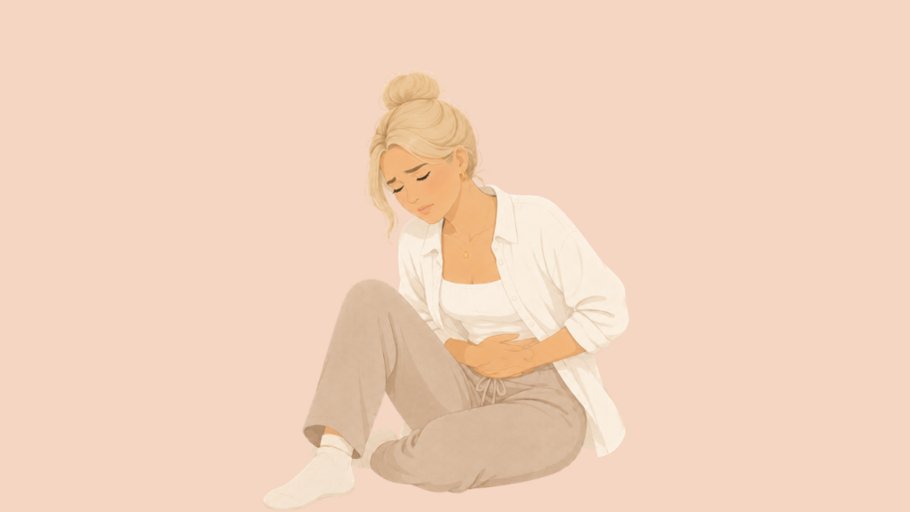Woman experiencing painful periods while wondering how cramps may affect fertility