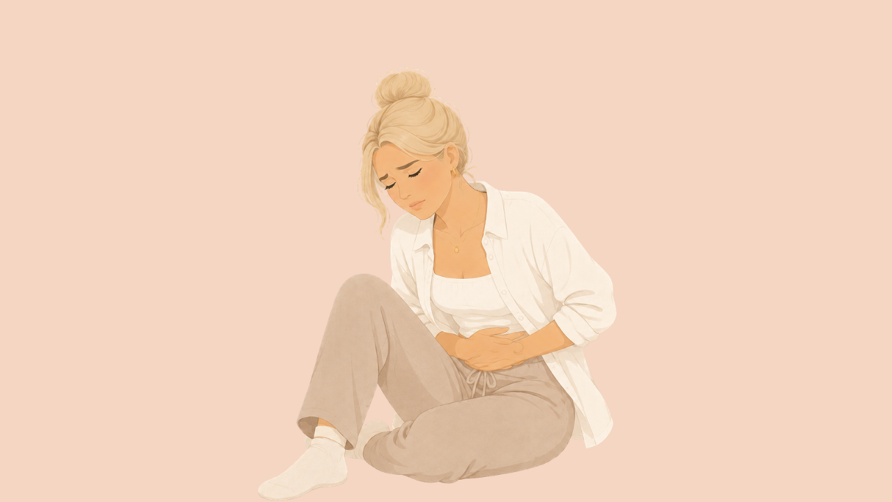 Woman experiencing painful periods while wondering how cramps may affect fertility
