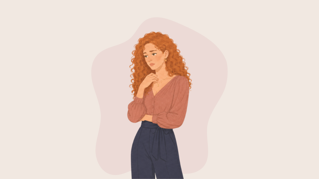 Woman experiencing fertility anxiety while trying to calm her mind during the fertility journey
